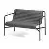 HAY Palissade Outdoor-Bank aus pulverbeschichtetem Stahl in Anthrazit, elegantes, geripptes Design für den Garten. - Palissade Steppkissen 107,5x104,5cm