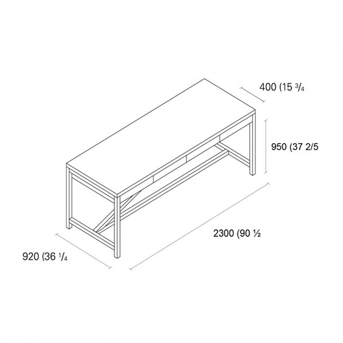e15 - e15 TA21 Platz Dining Table H 95cm - line drawing