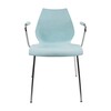 Kartell - Maui - Armleunstoel - lichtblauw/polypropyleen/onderstel chroom