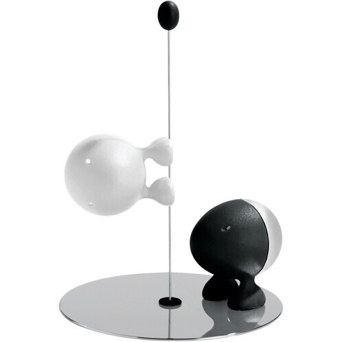 Alessi - Lilliput Menage Set, 2-tlg. - schwarz/weiß