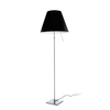 Luceplan - Costanza Terra Floor Lamp Telescope/Dimmer - liquorice black/brushed/frame aluminium/foot 18cmx18cm