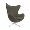 Fritz Hansen - Egg Chair/ Das Ei Loungesessel Stoff - braungrau/Gestell aluminium/Stoff Fame 61060