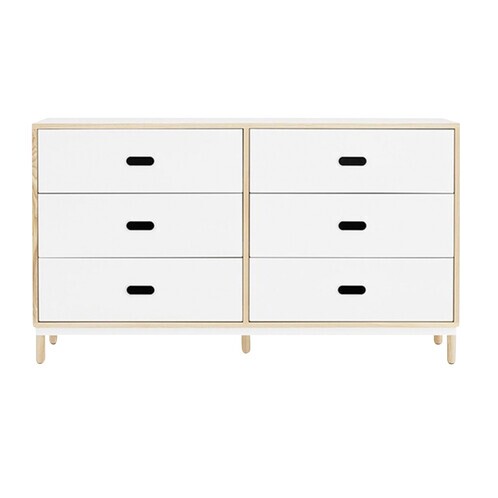 Normann Copenhagen - Kabino Dresser with 6 drawers - ash tree/white/L x H x D: 146.5 x 83 x 41cm
