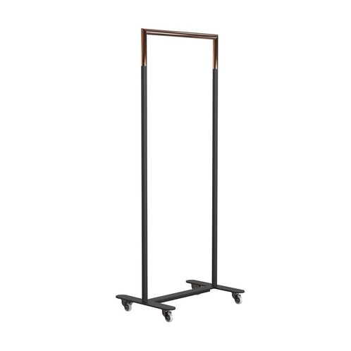 FROST - Bukto Garderobe mit Rollen 60cm - schwarz-kupfer/BxHxT 63,8x156x45cm/mit 4 Rollen, 2 Stopper