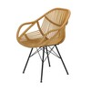 Jan Kurtz - Yara - Fauteuil - rotin naturel/châssis noir