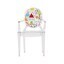 Kartell - Lou Lou Ghost Kinderstuhl mit Motiv - transparent/Motiv Sketch/LxBxH 40x37x63cm