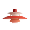 Louis Poulsen - PH 5 Suspension Lamp - red/matt wet lacquered/connecting rods orange/H 26.7cm/Ø 50cm