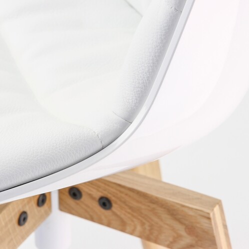 MDF Italia - Flow Chair With Oaken Legs - white/leather white R804/upholstered seat leather white/54x54x80.5cm