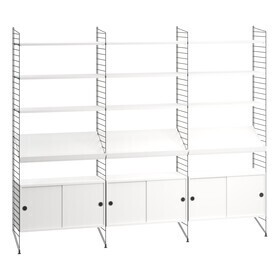 String - Shelf with 3 Cabinets and Magazine Racks 242 x 200 x 30cm