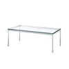Knoll International - Florence Knoll Coffee Table 114x57cm - transparent/crystal glass/frame chrome/H 35cm