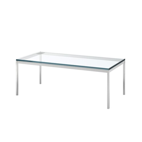 Knoll International - Florence Knoll Coffee Table 114x57cm - transparent/crystal glass/frame chrome/H 35cm