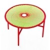 Moroso - Banjooli - Tafel - lichtgroen/rood/handgebreide/PVC pootgeleiders/h 72cm/Ø 96cm/frame staal gelakt