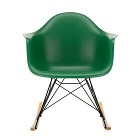 Vitra - Eames Plastic Armchair RAR RE schommelstoel zwart gouden esdoorn