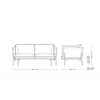 &tradition - Cloud LN2 2-Seater Sofa - line drawing