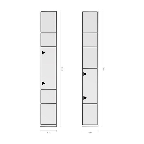 Piure - Nex Pur Rack With Door 30x211.5x36cm - line drawing