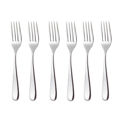 Alessi - Nuovo Milano Table Fork Set Of 6 - stainless steel/glossy polished/L 19,5cm