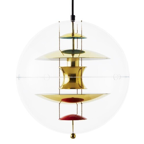 VerPan - VP Globe Brass - Suspension - laiton/bleu/orange/acrylique/Ø 40cm
