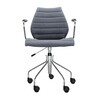 Kartell - Maui Soft - Bureaustoel met armleuning - grijs/stof Trevira/hoogteverstelbaar 49 - 57cm/met gasveer