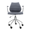Kartell - Maui Soft Bürostuhl mit Armlehnen - grau/Stoff Trevira/höhenverstellbar 49 - 57cm/mit Gasdruckfeder