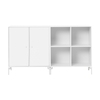 Montana - Pair Sideboard 139,2x82,2x38cm - new white 101/lackiert/1 Element mit Türen/1 Element offen/mit weißen Füßen