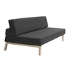 Softline - Lazy - Canapé-lit - anthracite/étoffe feutre 610/PxHxP 199x77x114cm/structure frêne