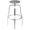 la palma - Giro Stool - black stained open-pored/frame stainless steel/adjustable in height from 66 to 76 cm