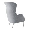 Fritz Hansen - Ro™ - Oorfauteuil - lichtgrijs/onderstel zilver/stof Hallingdal 130/kussen stof Canvas 124