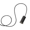 ferm LIVING - Socket Pendant Low Pendelleuchte - schwarz/pulverbeschichtet/Baldachin schwarz/Stoffkabel schwarz/H 10cm/Ø 7.5cm/50Hz