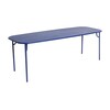 Petite Friture - Week-End - Tafel 85x220cm - ultramarijn-blauw RAL 5002/graan epoxy geschilderd/75cm h/voor binnen en buiten geschikt