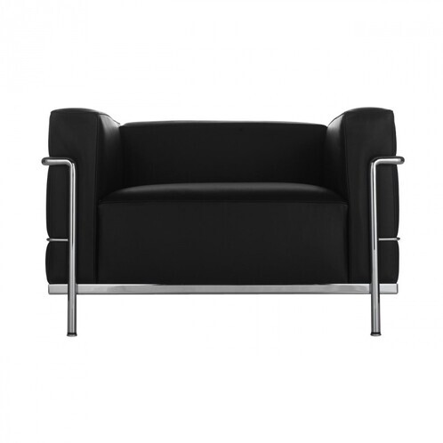 Cassina - Le Corbusier LC3 - Fauteuil Cassina - noir grafite/cuir LCX 13X414/structure acier chromé