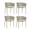 Vondom - Africa Armlehnstuhl 4er-Set - ecru/matt/H x B: 75 x 58cm/für Innen- und Außenbereich geeignet