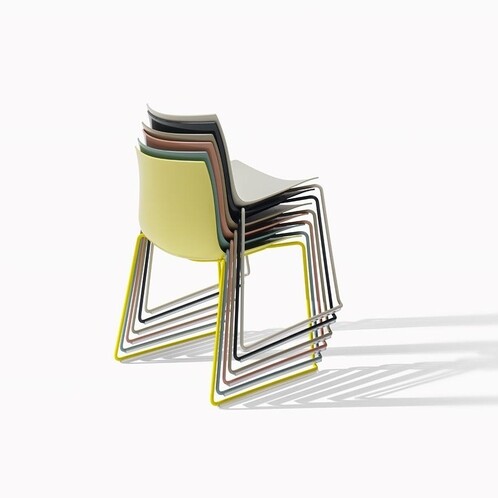 Arper - Catifa 46 0278 Chair Unicoloured Skids Black