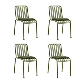 HAY - Set de 4 chaises de jardin avec coussins de siège Palissade