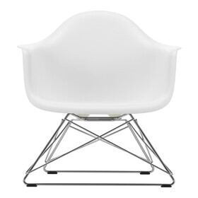Vitra - Chaise avec accoudoirs Eames Plastic LAR chromé