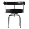Cassina - Le Corbusier LC7 - Fauteuil pivotant - noir grafite/cuir LCX 13X414/structure acier chromé