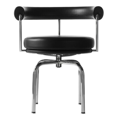 Cassina - Le Corbusier LC7 - Fauteuil pivotant - noir grafite/cuir LCX 13X414/structure acier chromé