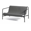 HAY Palissade anthrazitfarbene Outdoor-Bank aus Metall mit geripptem Sitzdesign, modern und robust. - Palissade Steppkissen 124x115,5cm