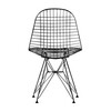 Vitra - Eames Wire Chair DKR - Chaise 43cm - noir basic dark/acier/piètement Tour Eiffel/avec patins feutre/dedans-dehors