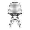 Vitra - Eames Wire Chair DKR - Chaise 43cm - noir basic dark/acier/piètement Tour Eiffel/avec patins feutre/dedans-dehors