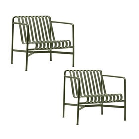 HAY - Set de 2 fauteuils lounge de jardin basse Palissade