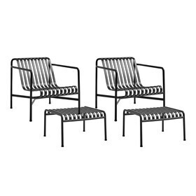 HAY - Palissade tuinset 2 lounge chairs low + 2 ottomaans