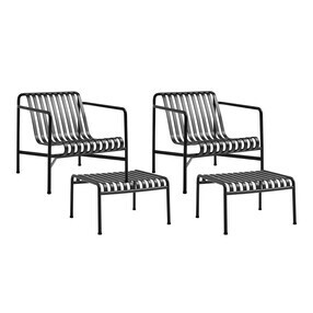 HAY - Palissade tuinset 2 lounge chairs low + 2 ottomaans
