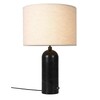 Gubi - Gravity Table Lamp L - canvas/black/lamp shade canvas/H 65cm, Ø 41cm/black marble base