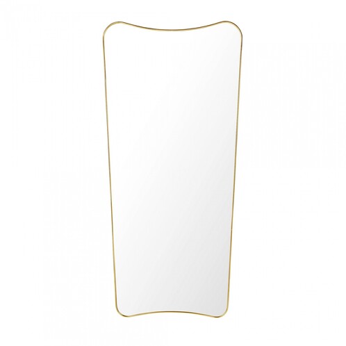 Gubi - Gio Ponti F.A.33 Rectangular Wall Mirror L - brass/polished/WxHxD 69x146x2,5cm