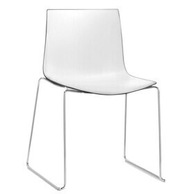 Arper - Catifa 46 0278 - Chaise bicolore pied chromé