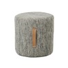 DesignHouseStockholm - Björk Pouf - light grey/with leather handles/Ø 40cm/ H: 45cm