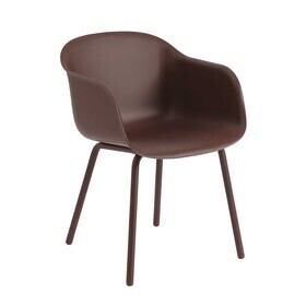 Muuto - Chaise d'extérieur avec accoudoirs Fiber sans trous