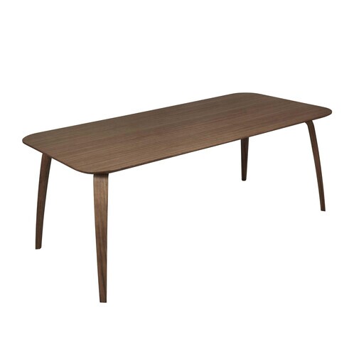 Gubi - Gubi Dining Table Rectangular - walnut/LxWxH 200x100x72,3cm/base/top walnut
