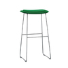 Cappellini - Hi Pad - Tabouret 80cm - vert/étoffe Hallingdal 960D/piètement en acier inoxydable