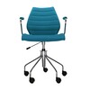 Kartell - Maui Soft - Bureaustoel met armleuning - petroleum blauw/stof Trevira/hoogteverstelbaar 49 - 57cm/met gasveer